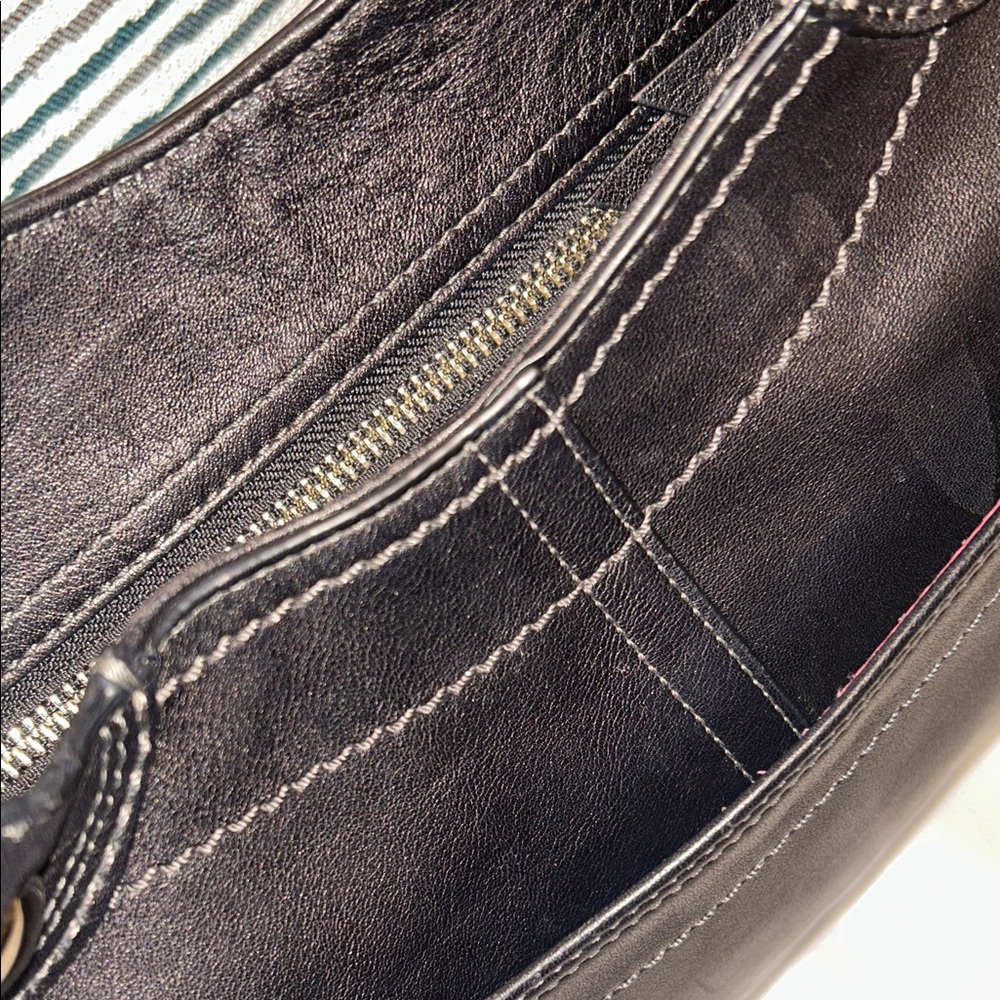 Coach Legacy Stripe Bleeker Black Leather Tote - Picture 11 of 17